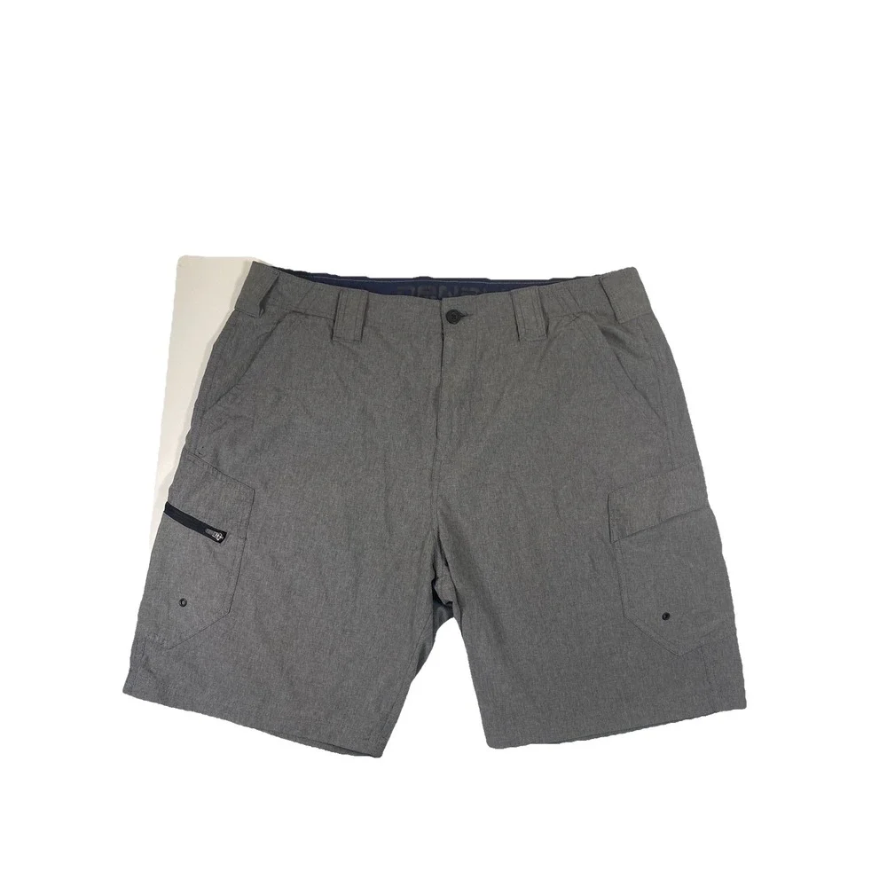Denali Mens 38 Outdoor Hiking Walking Cargo Casual Shorts Heather Grey